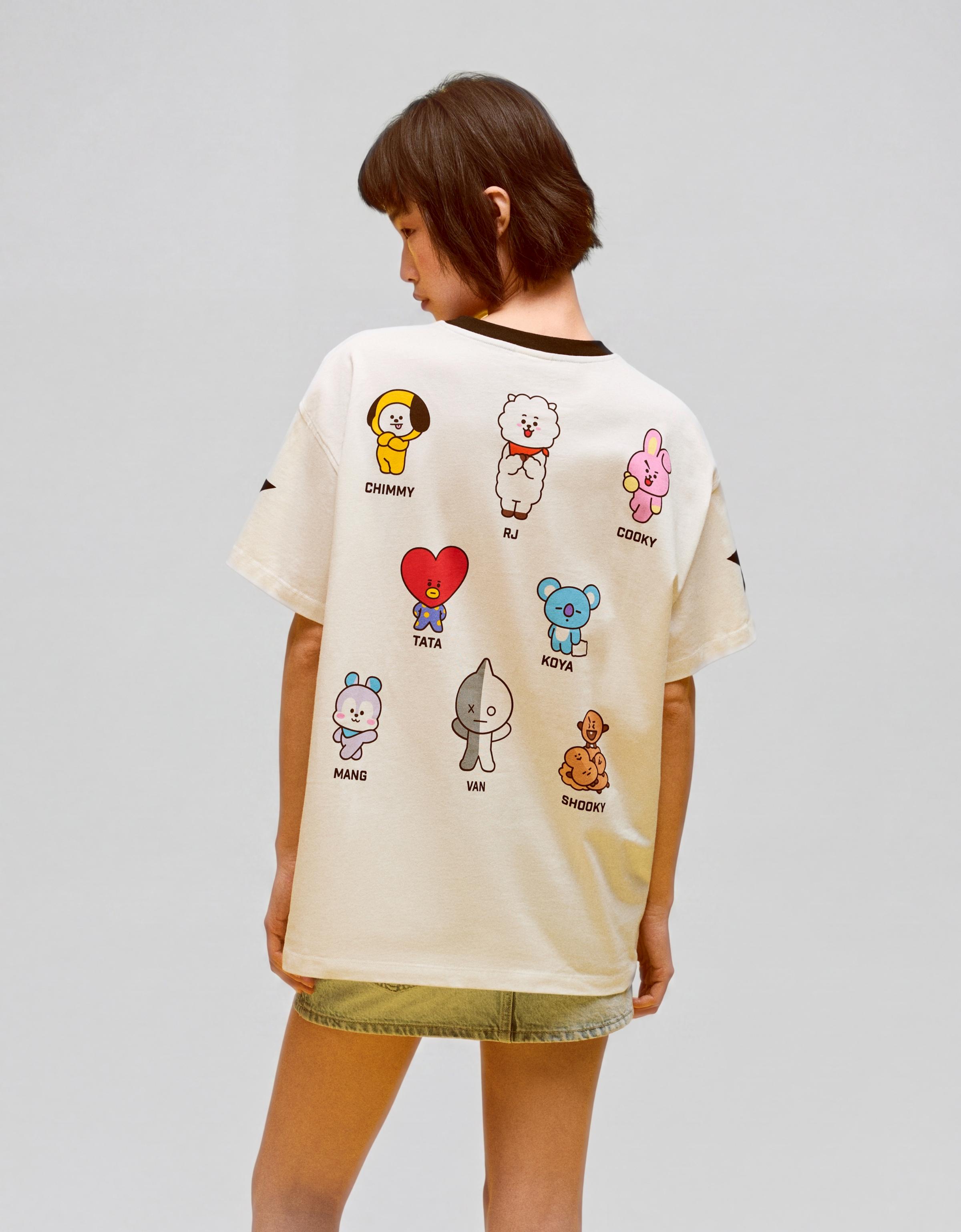 BT21 print oversize T-shirt — Off white