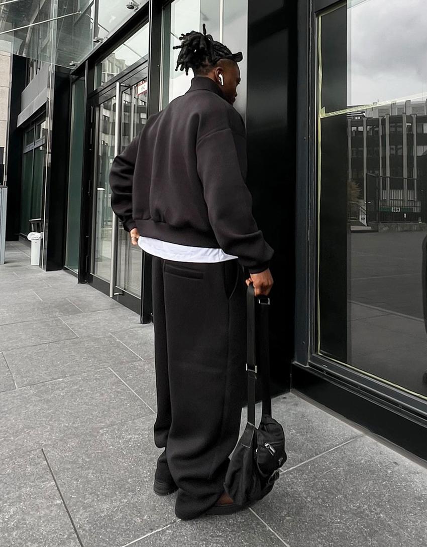 Pantalon technique à pinces-Noir