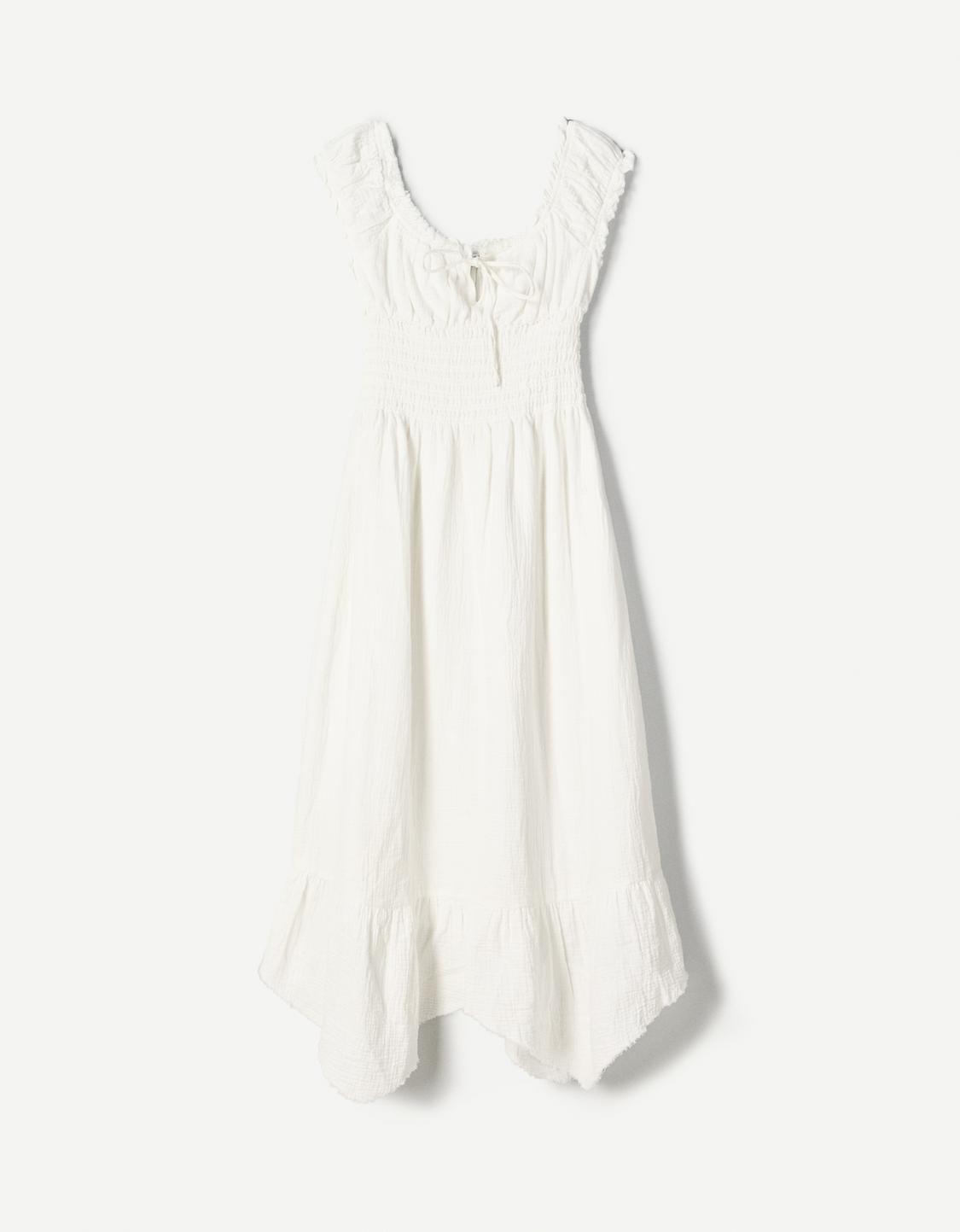 Rustic textured midi dress