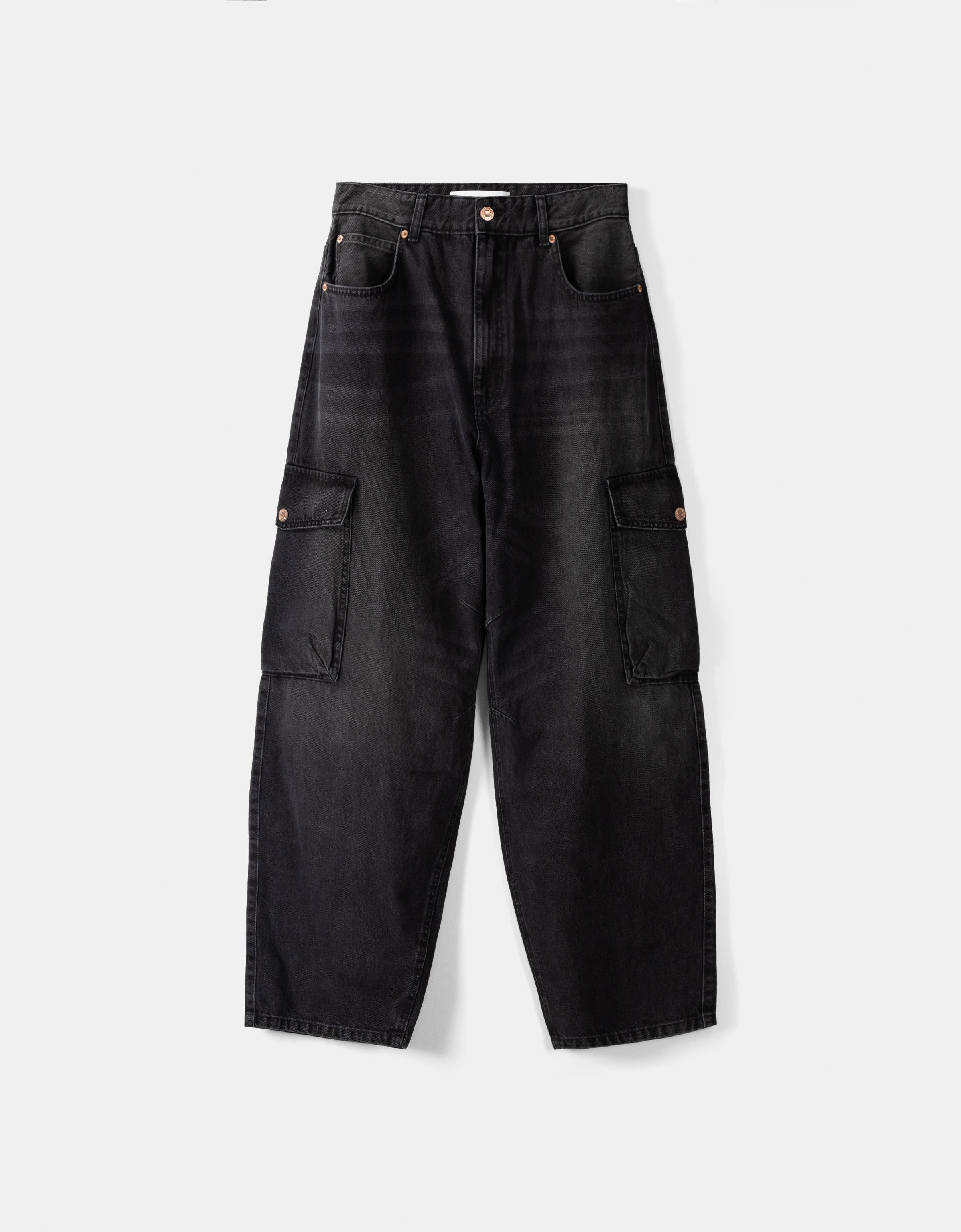 Faded dirty effect skater fit cargo jeans - Jeans - Men Faded dirty effect skater fit cargo jeans - Jeans - Men