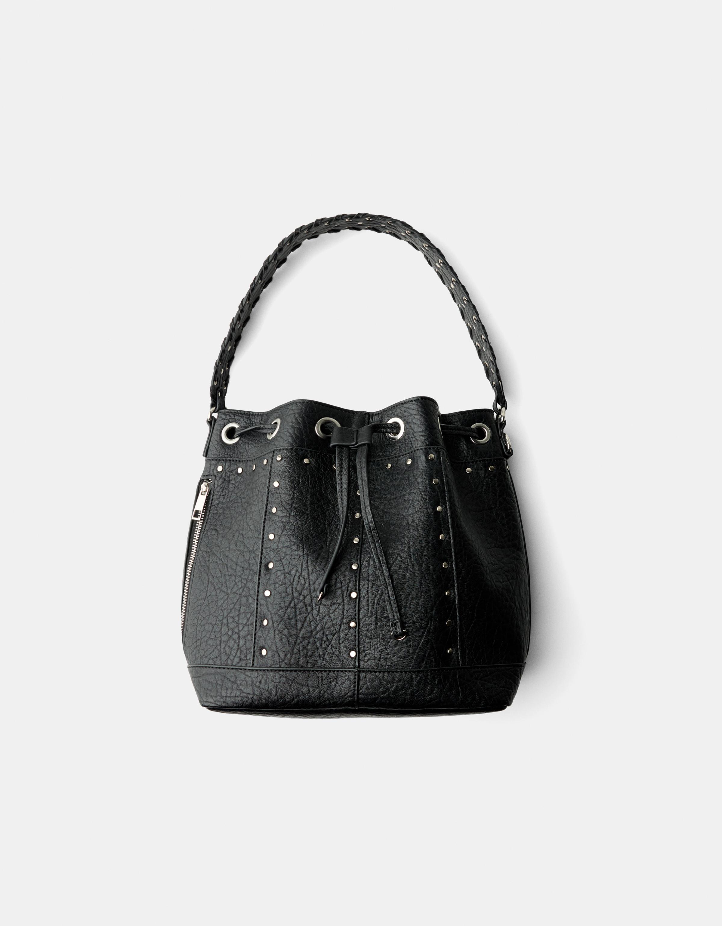 Bershka Pouch-Tasche Mit Nieten Damen Schwarz