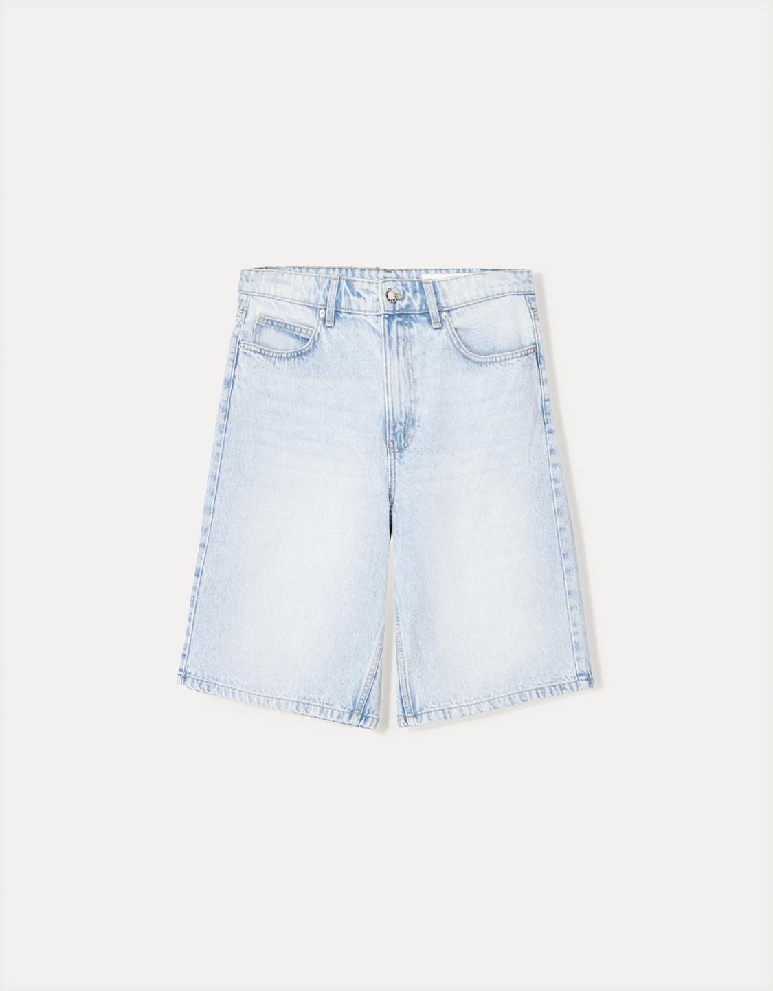 Baggy denim Bermuda shorts