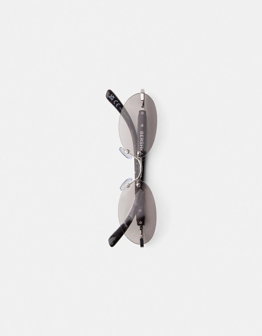 Lunettes de soleil en métal-Gris-4