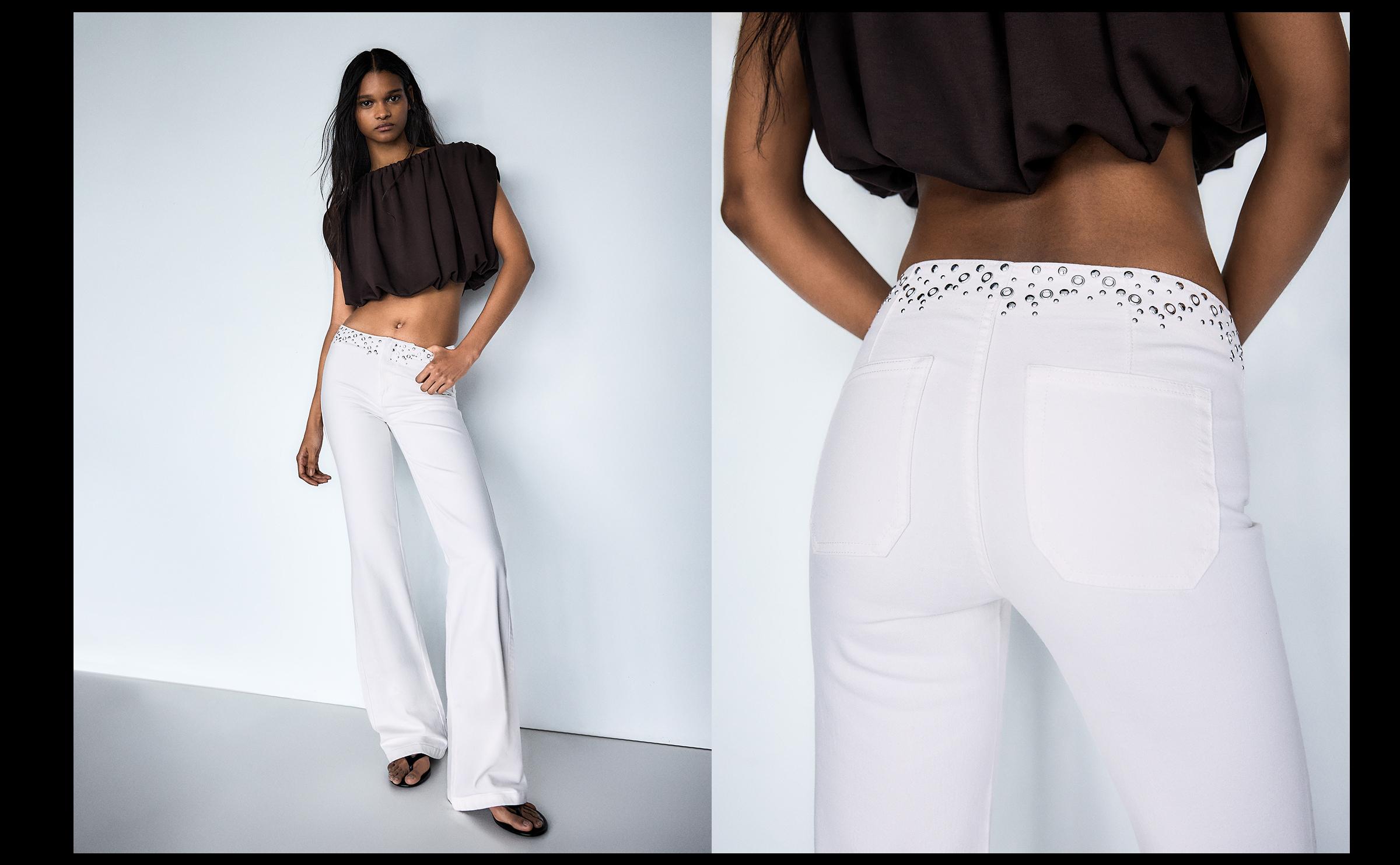 Zımba detaylı bel pantolon - Görsel 44