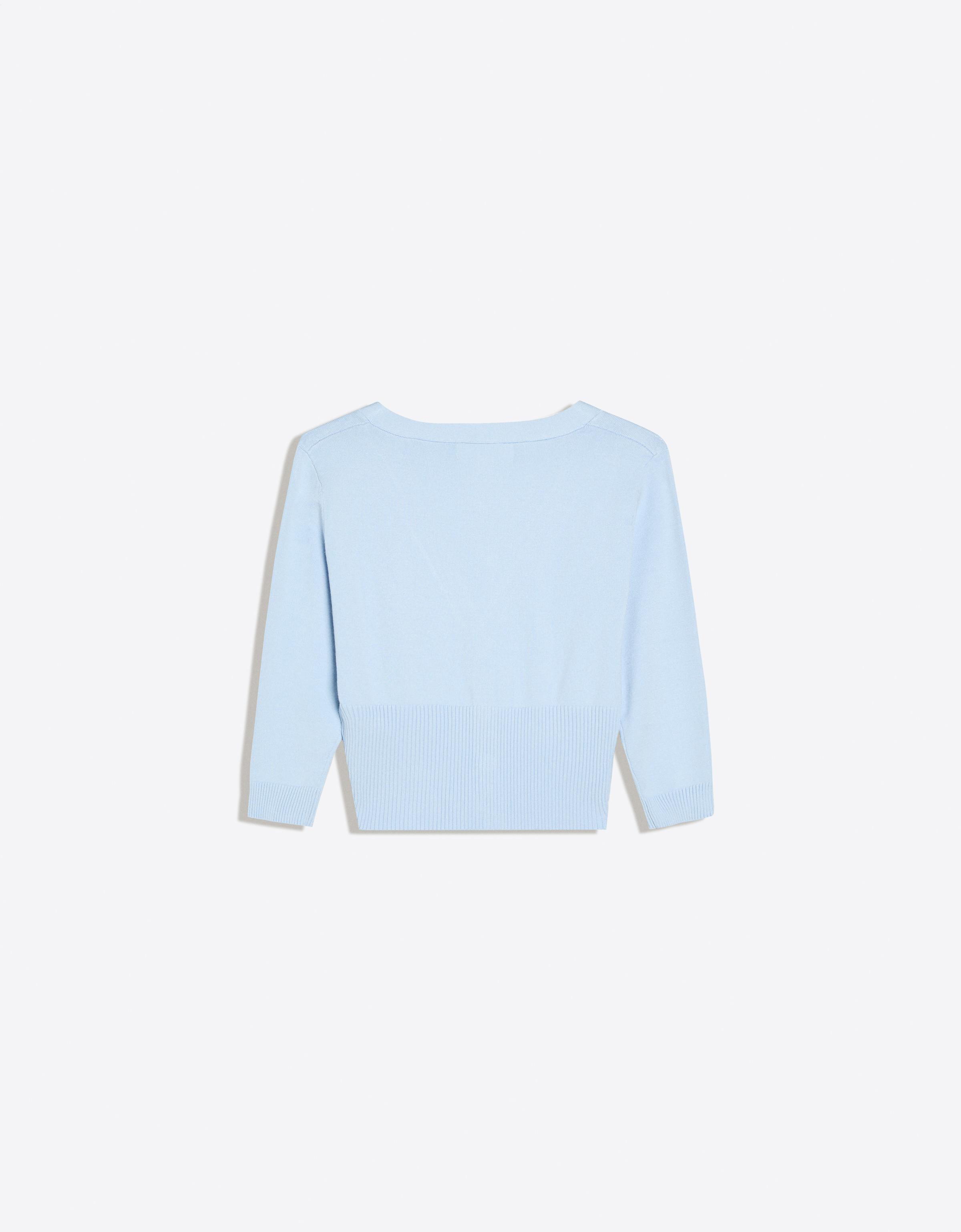 Cropped V-neck jacket — Blue