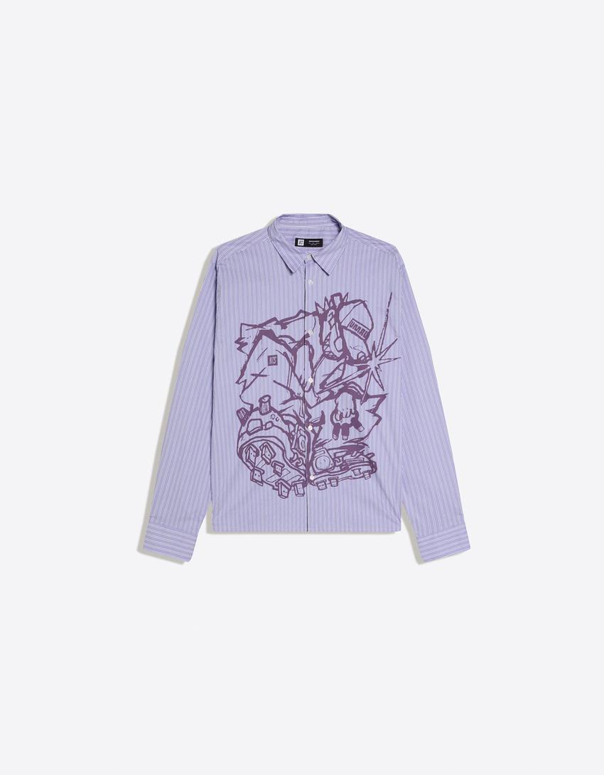 NTS X BERSHKA ft. UMRU boxy fit gömlek-Mor