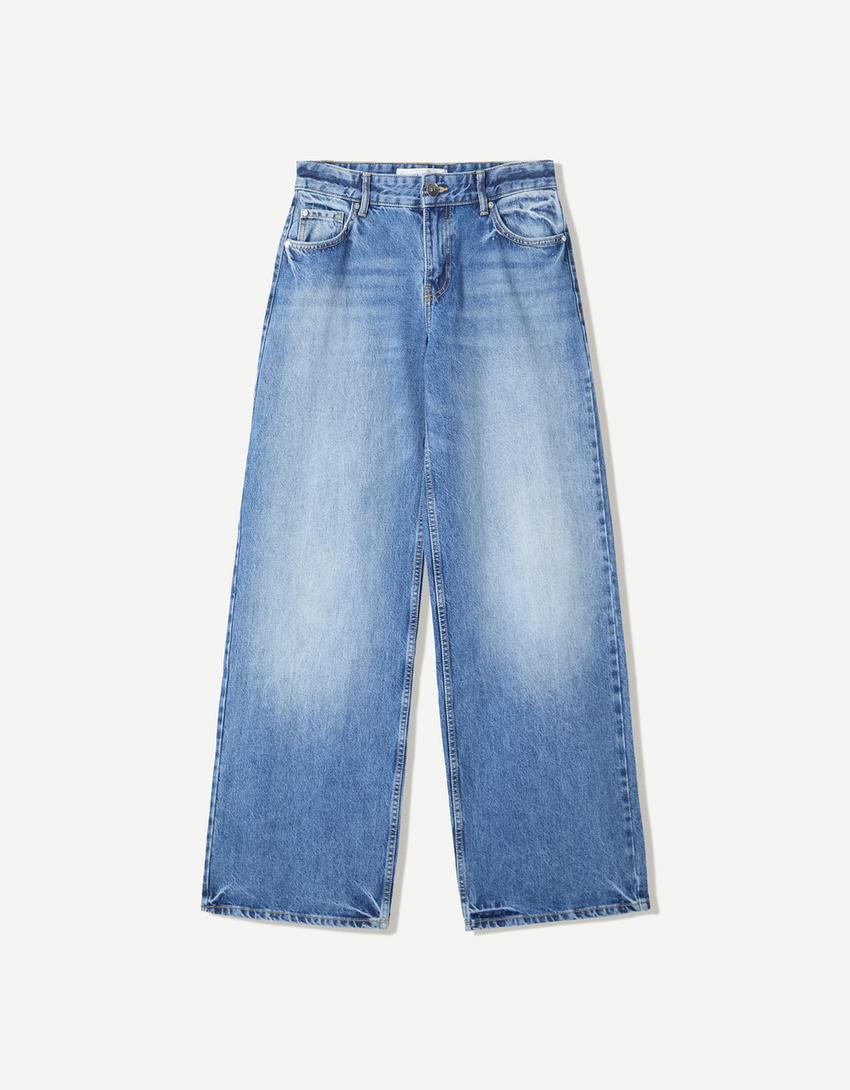 Boyfriend-Jeans-Ausgewaschenes Blau-3