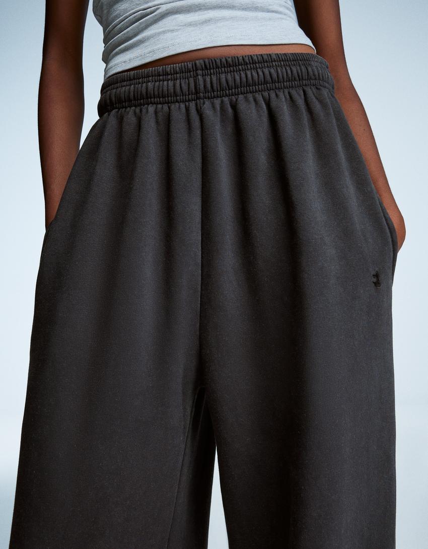 Pantaloni jogger fit in felpa stoppers-Grigio scuro-1