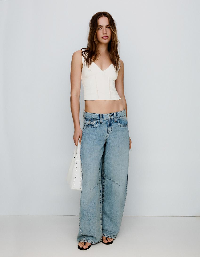 Lace strappy top-White