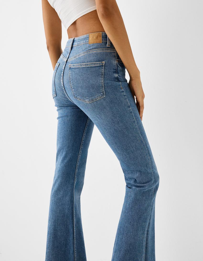 Jean flare-Bleu lavé-5