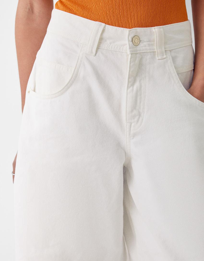 Jort bermuda baggy serge-Blanc cassé-6