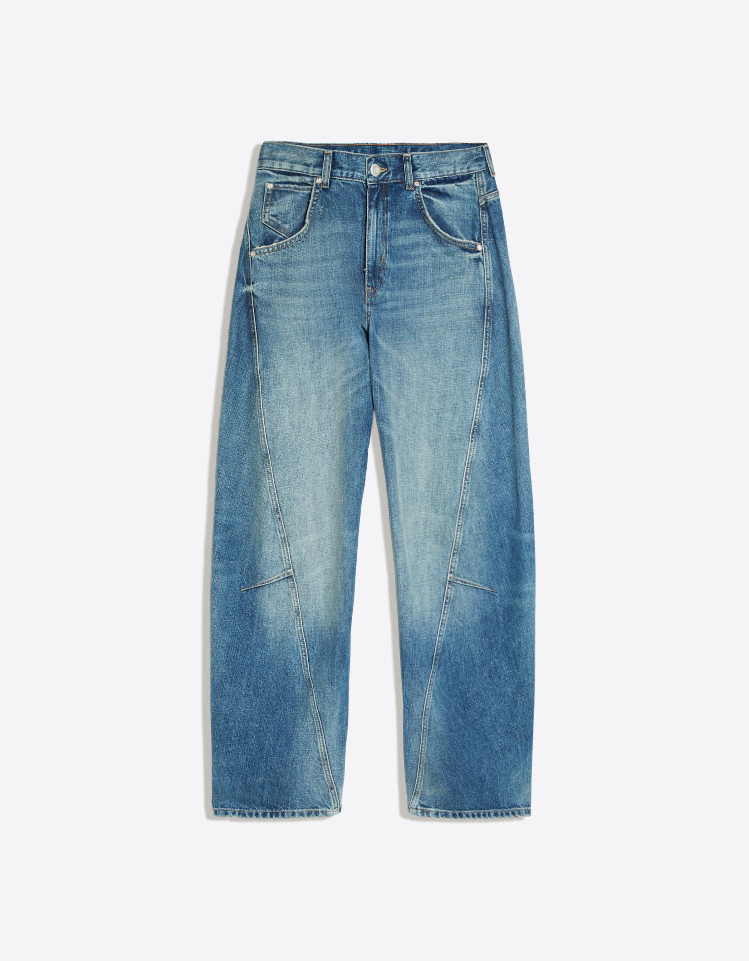 Low-rise barrel jeans — Light blue