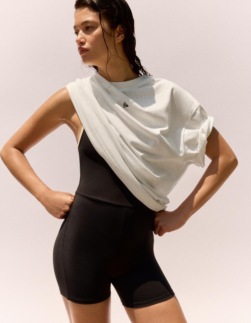 T-shirt boxy DUNLOP-Blanc