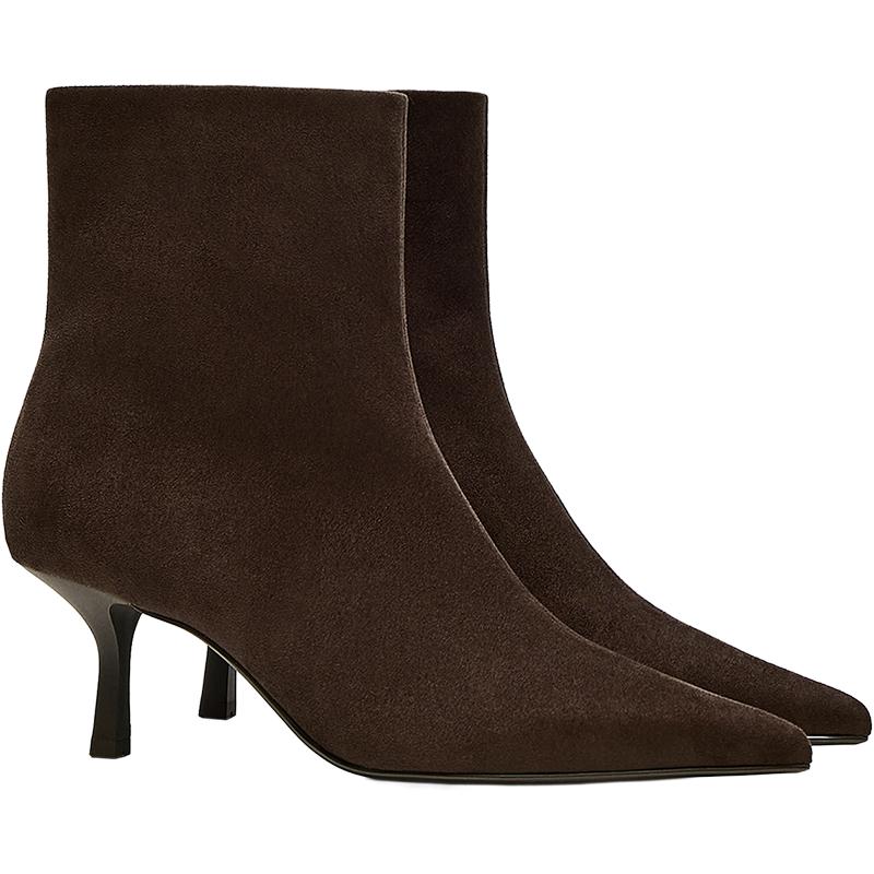 Kitten heel ankle boots — Brown