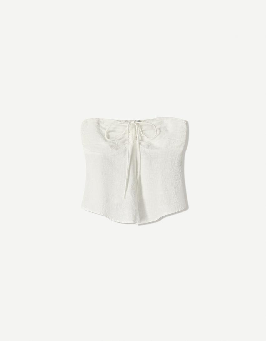 Rustikales Bandeau-Top-Weiss-3