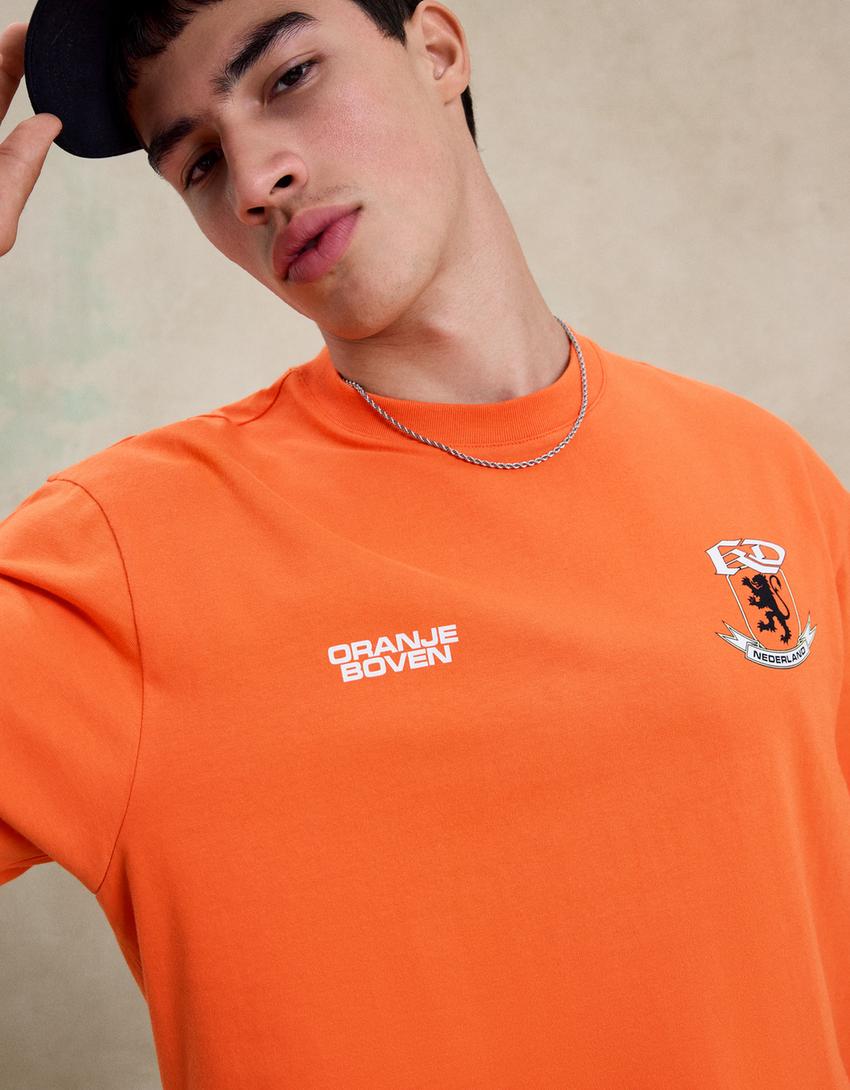 Oranje Koningsdag T-shirt met korte mouwen-Oranje