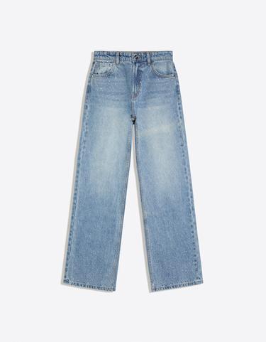 Shimmery straight wide-leg jeans — Light blue 5