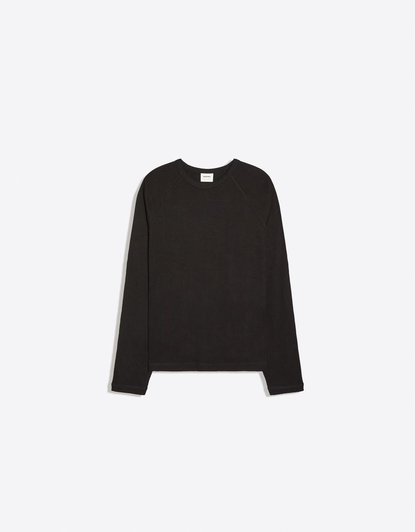 Camiseta manga larga slim-Negro