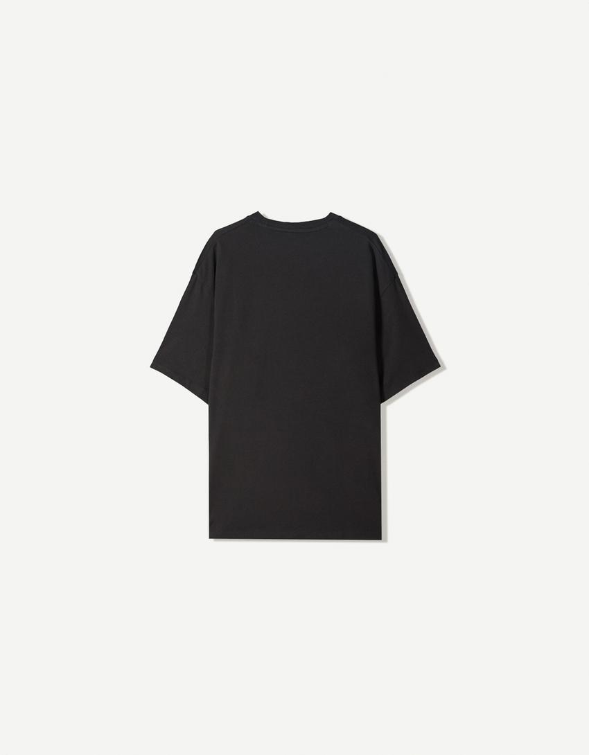 Camiseta manga corta print-Negro-5