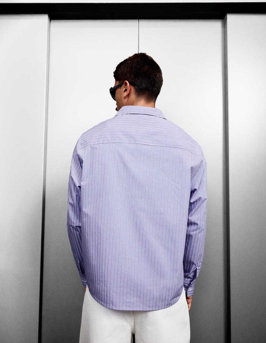 UMRU long sleeve boxy fit shirt-Violet