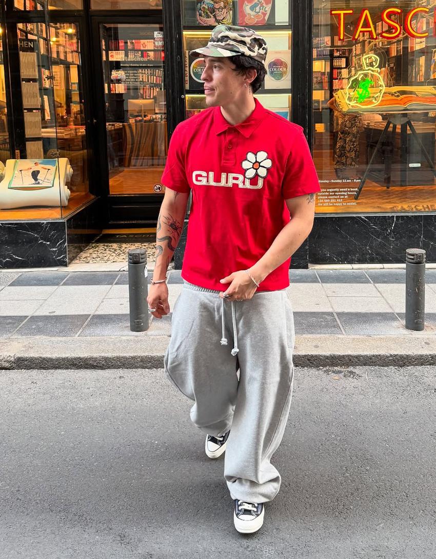 Polo Guru kurze Ärmel-Bordeaux-0