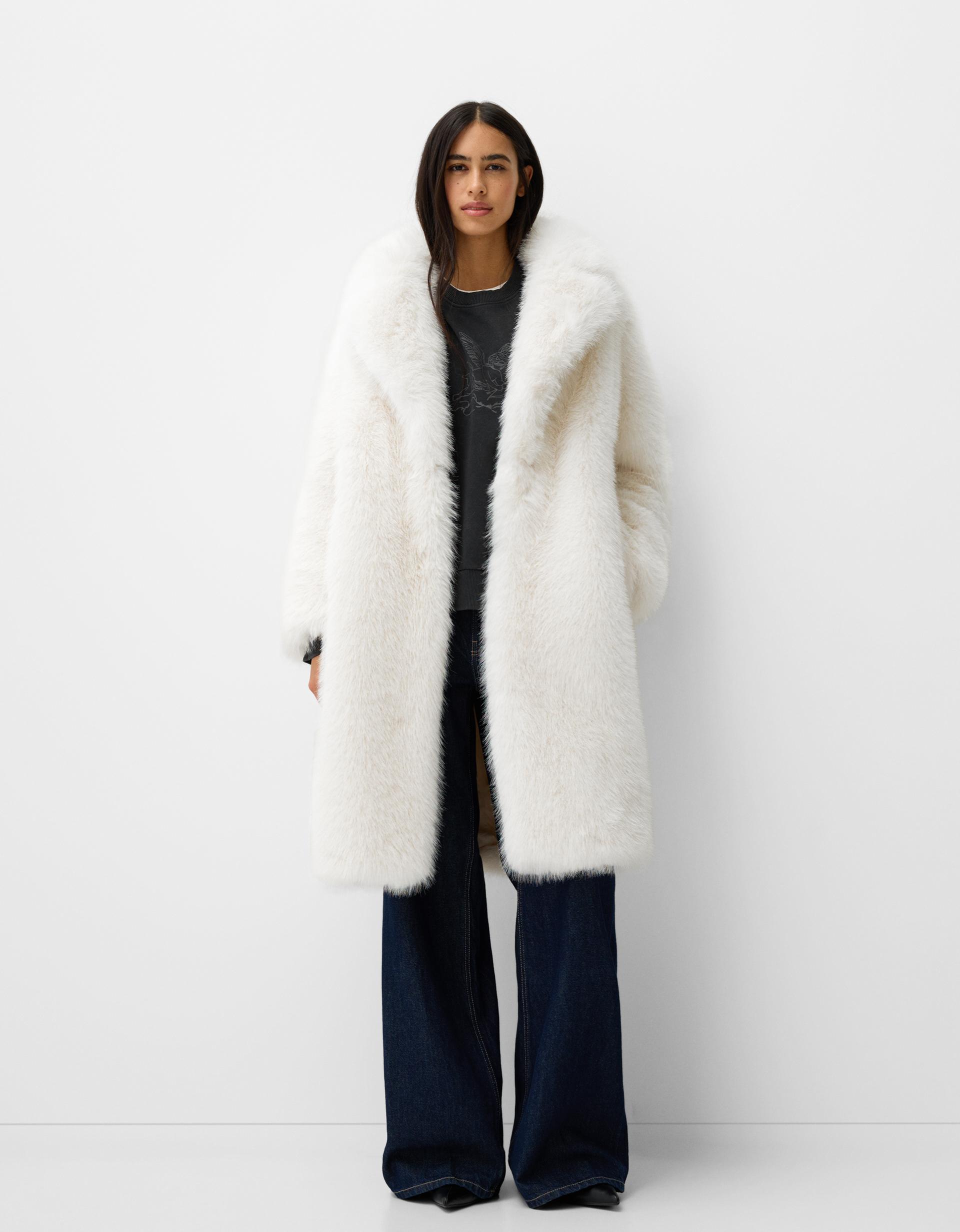 Efecto Pelo Abrigos Mujer En Bershka Mujer Rebajas Bershka Mujer