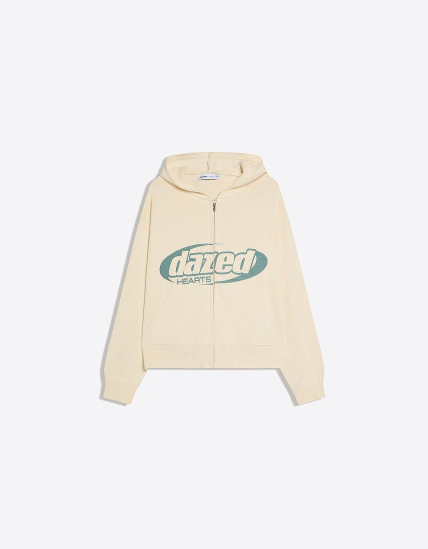 Printed hooded jacket-Off white