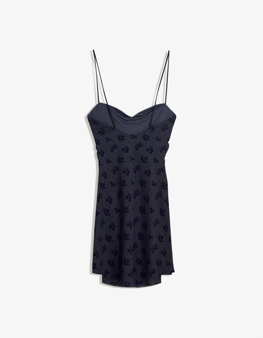 Vestido alças estampado-Marinho-4