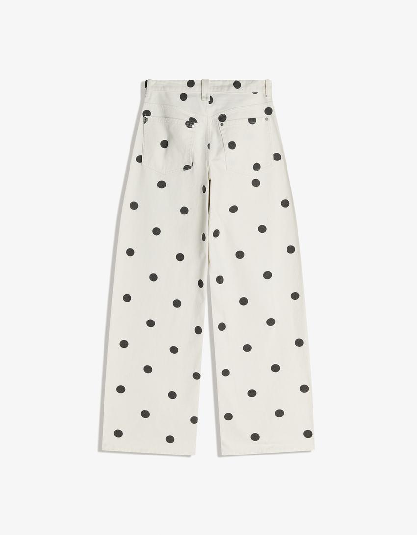Pantalons baggy de piquets-Blanc