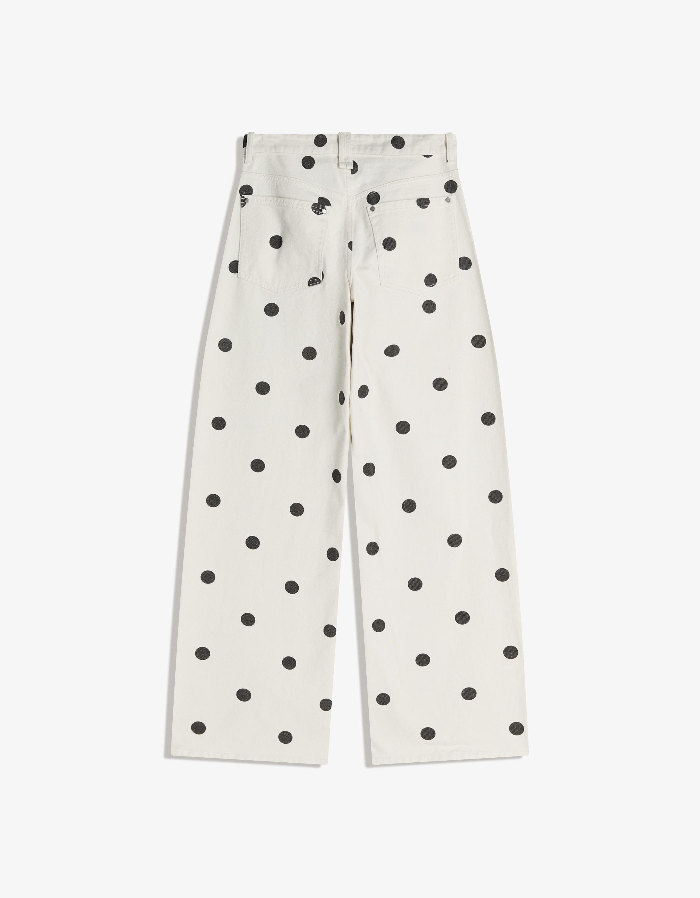 Puantiye desenli baggy pantolon - Görsel 13