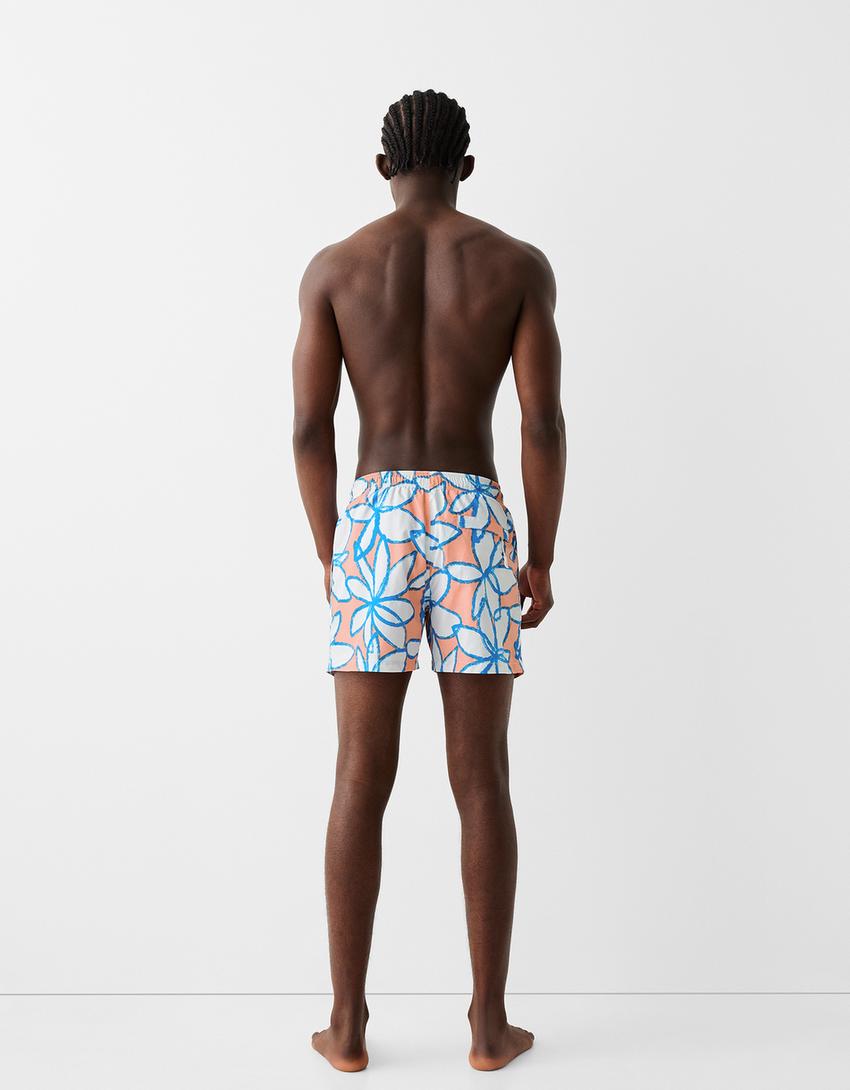 Calções de banho estampados-Rosa-2