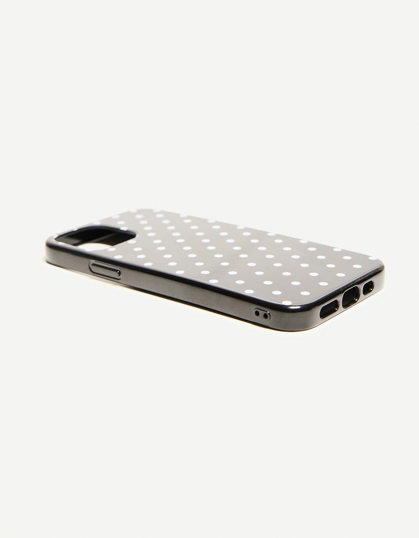Puantiyeli iPhone kılıfı-Siyah-2