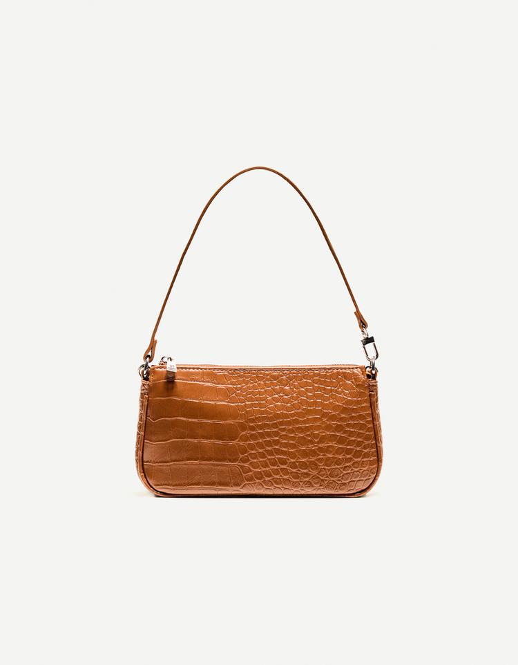Burgundy leather effect mini bag