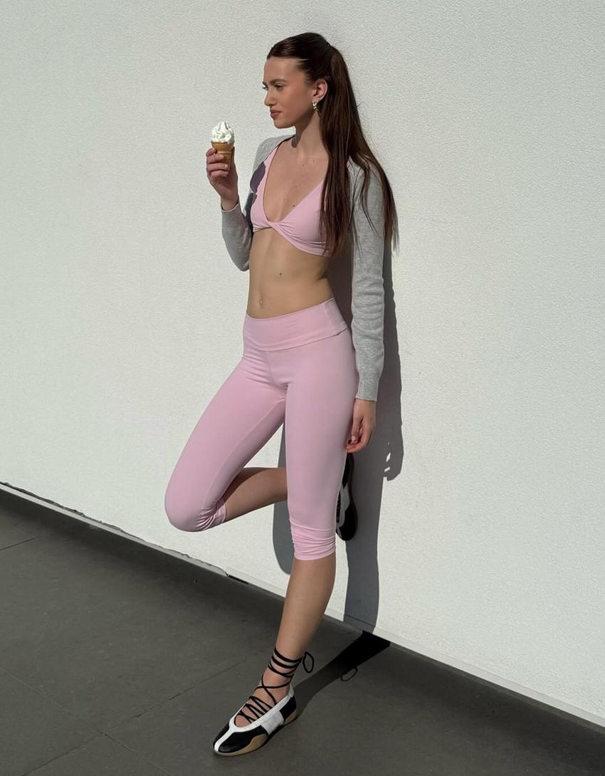 Knot-detail strappy top-Candy Pink