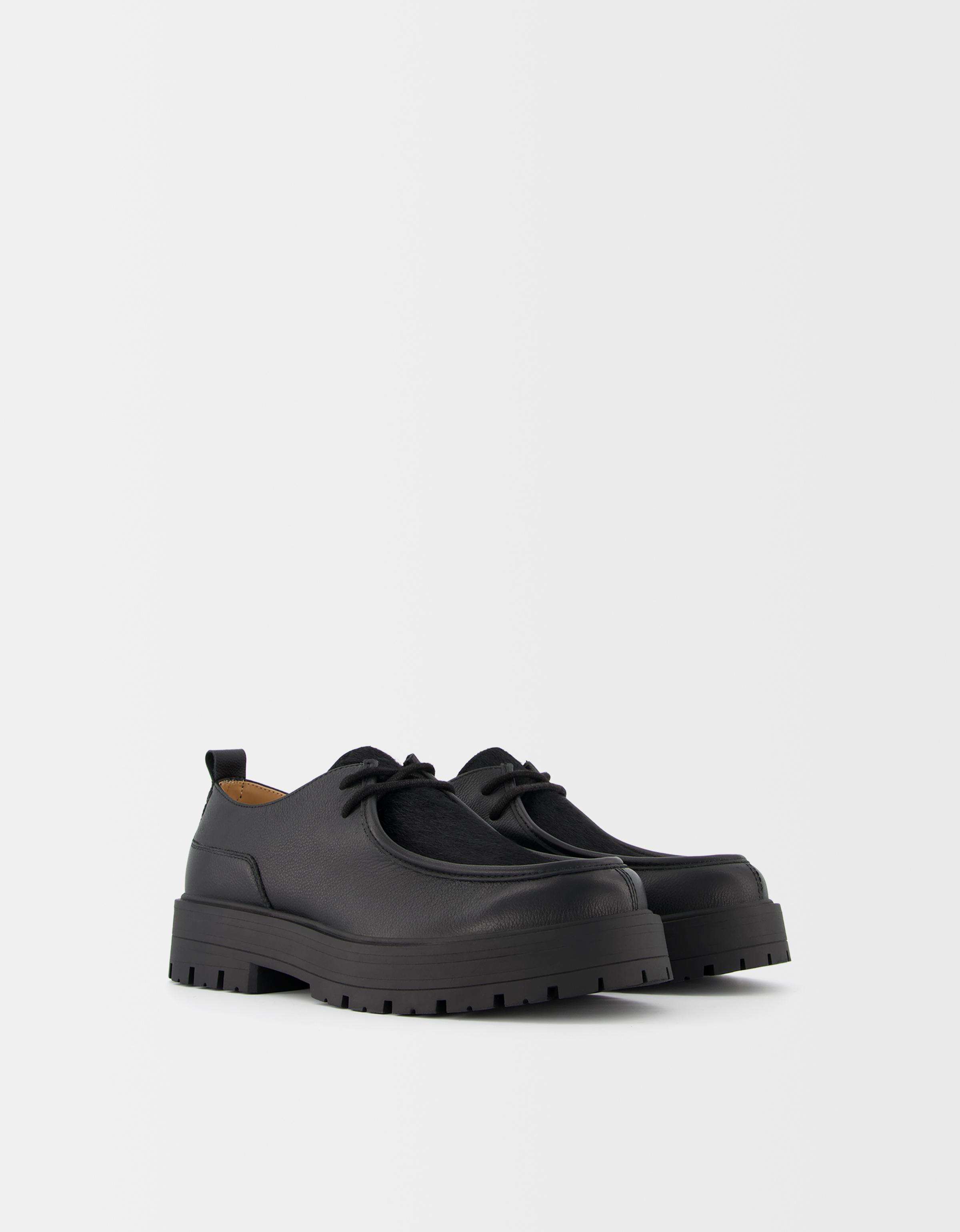 Bershka Schnürschuhe Aus Leder Herren 46 Schwarz