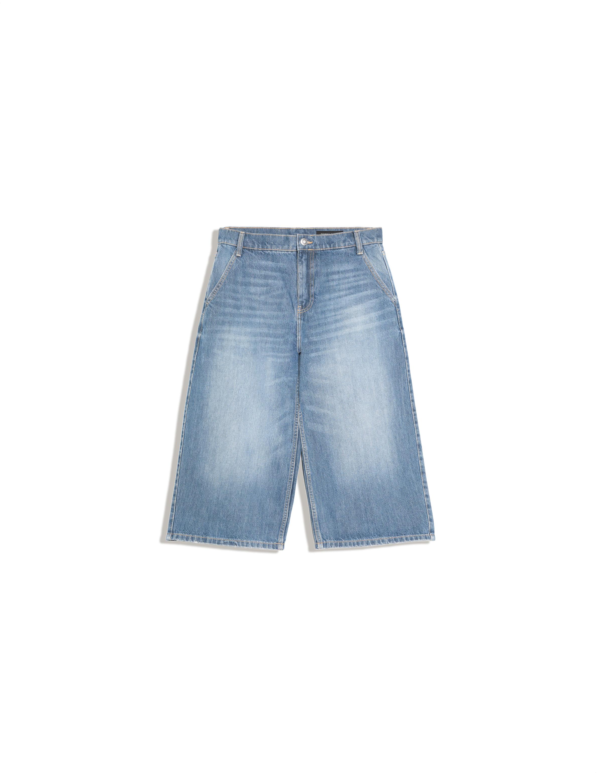 Slouchy denim Bermuda shorts — Light blue