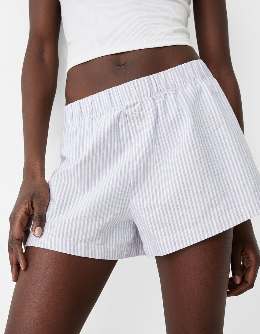 Short rayé-Bleu clair-2
