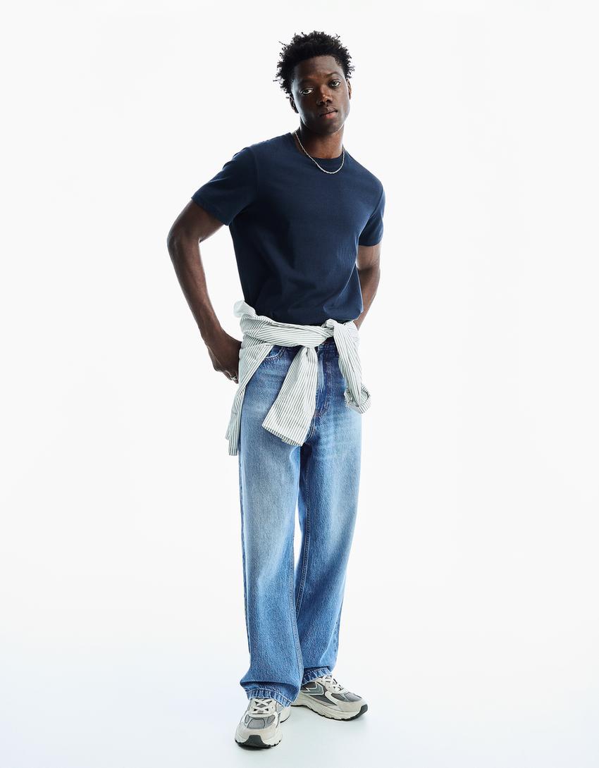 Jeans baggy-Azul lavado