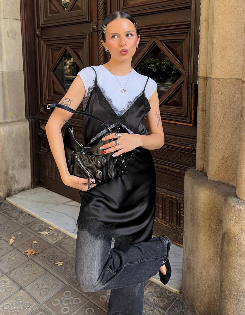 Borsa maxi multipocket-Nero