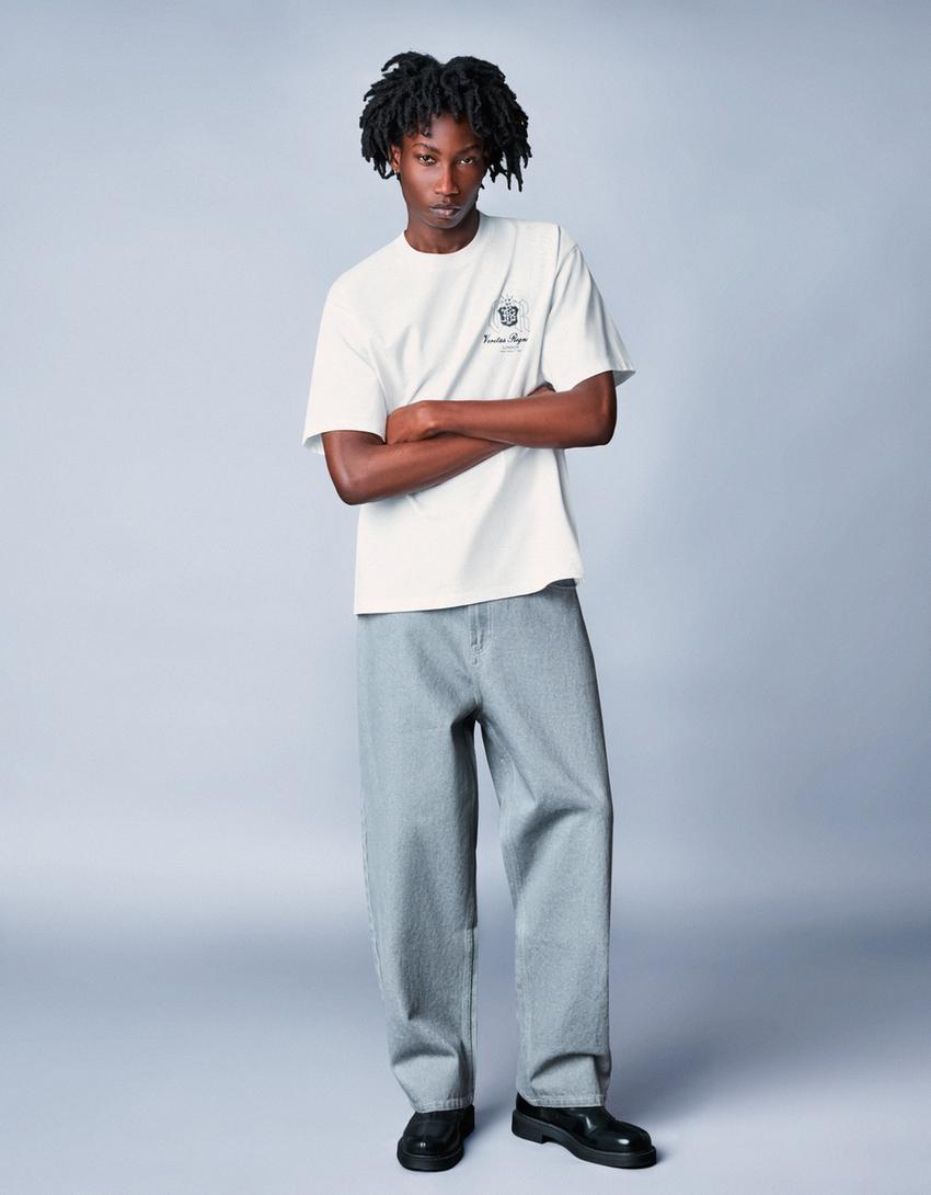 Camiseta manga curta estampada-Gelo