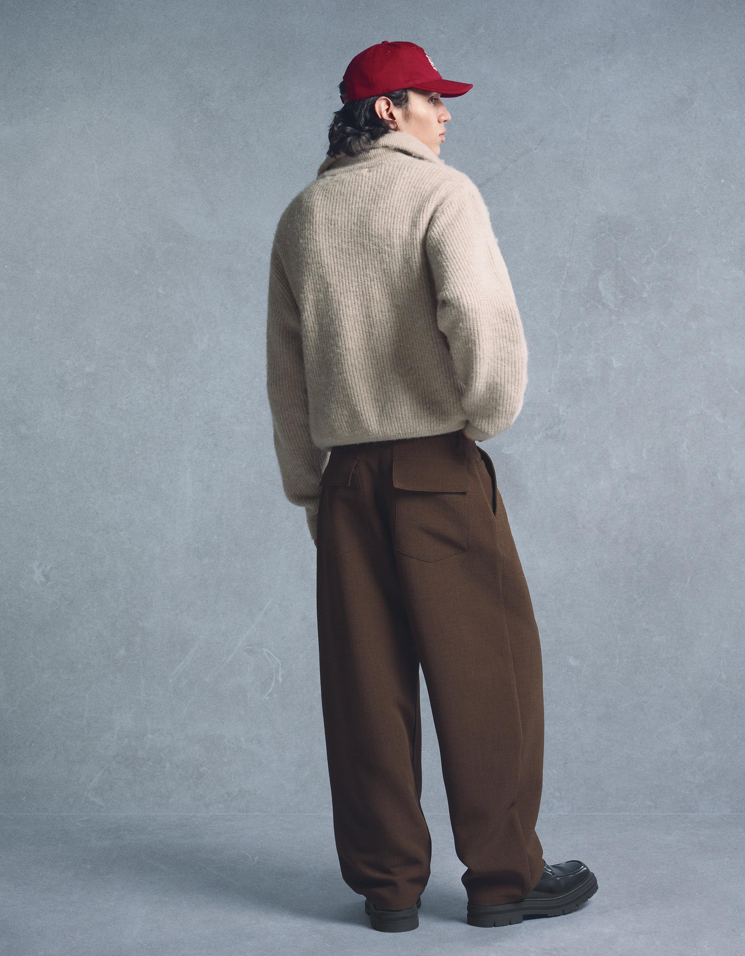 Super baggy tailored trousers — Brown