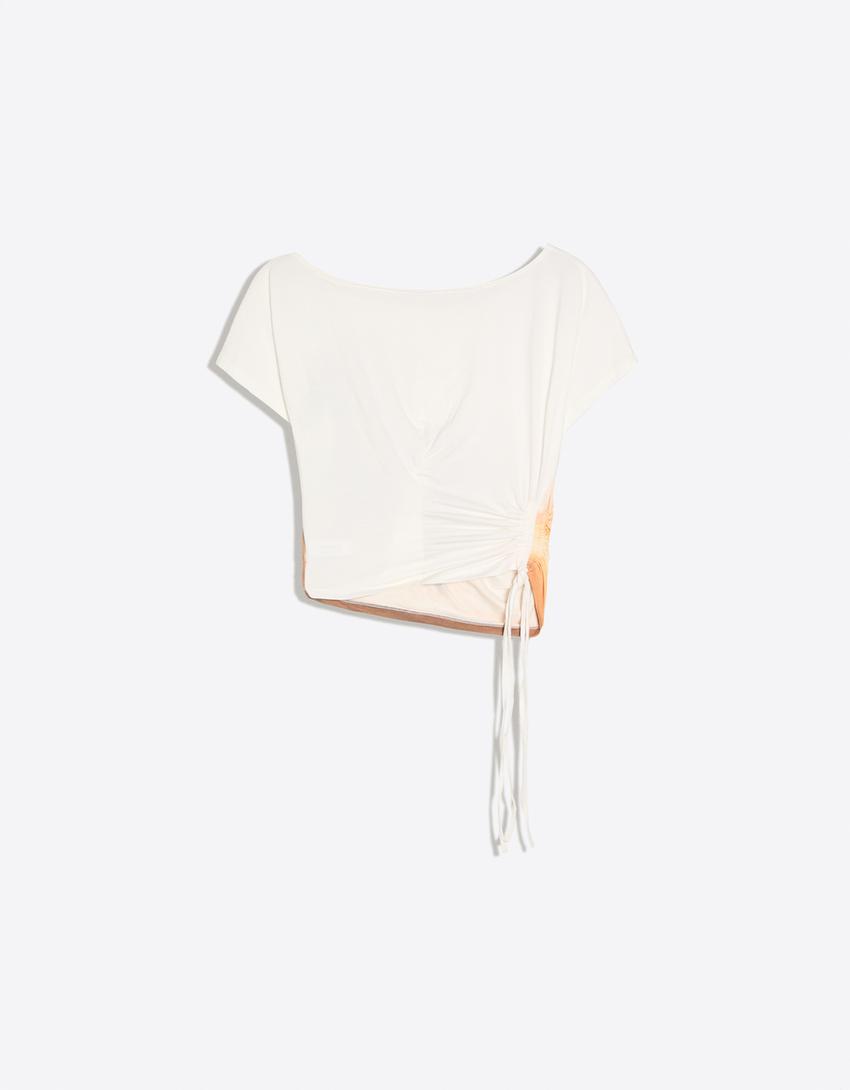 Camiseta manga corta oversize MARINA SENA-Crudo