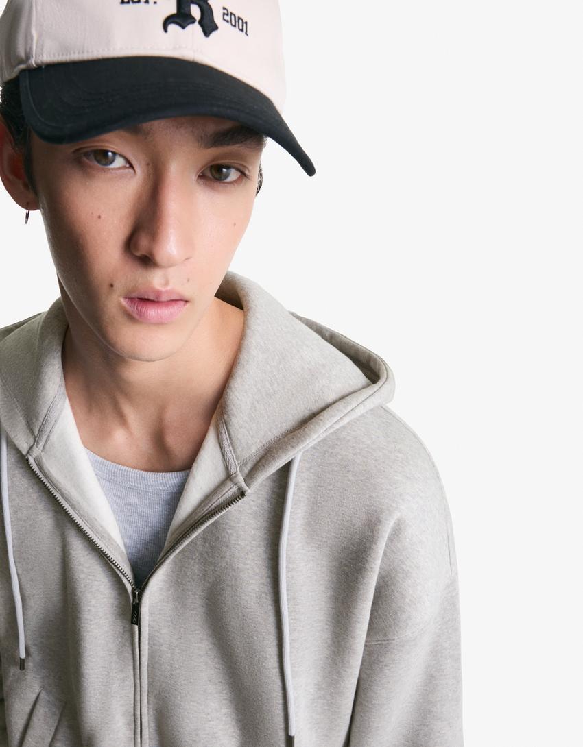 Zip-up hoodie-Grey-2