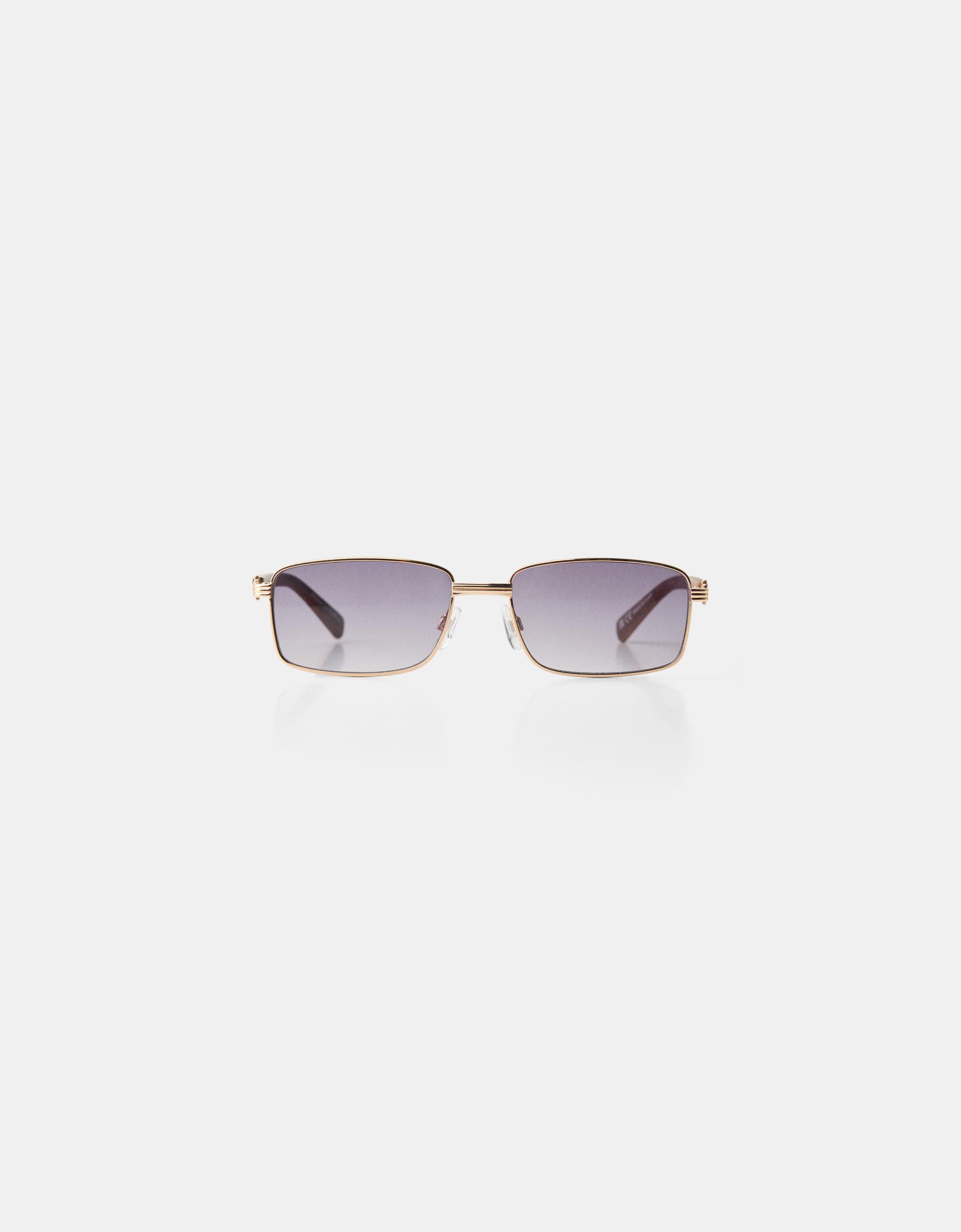 Bershka Metallic-Sonnenbrille Herren Schwarz