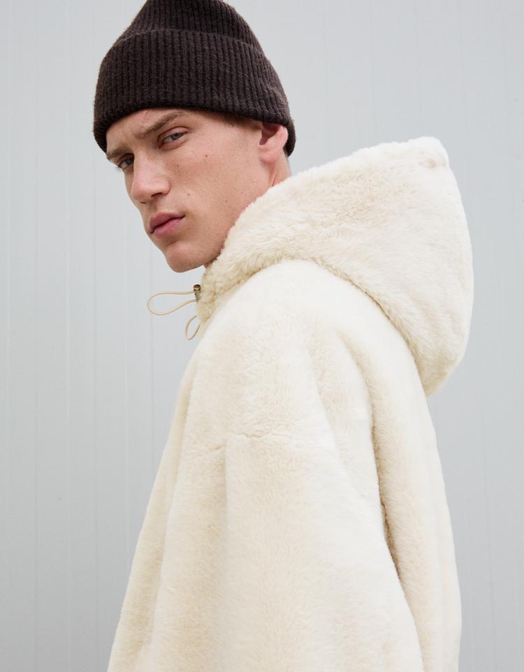 Suni kürk kapüşonlu ceket