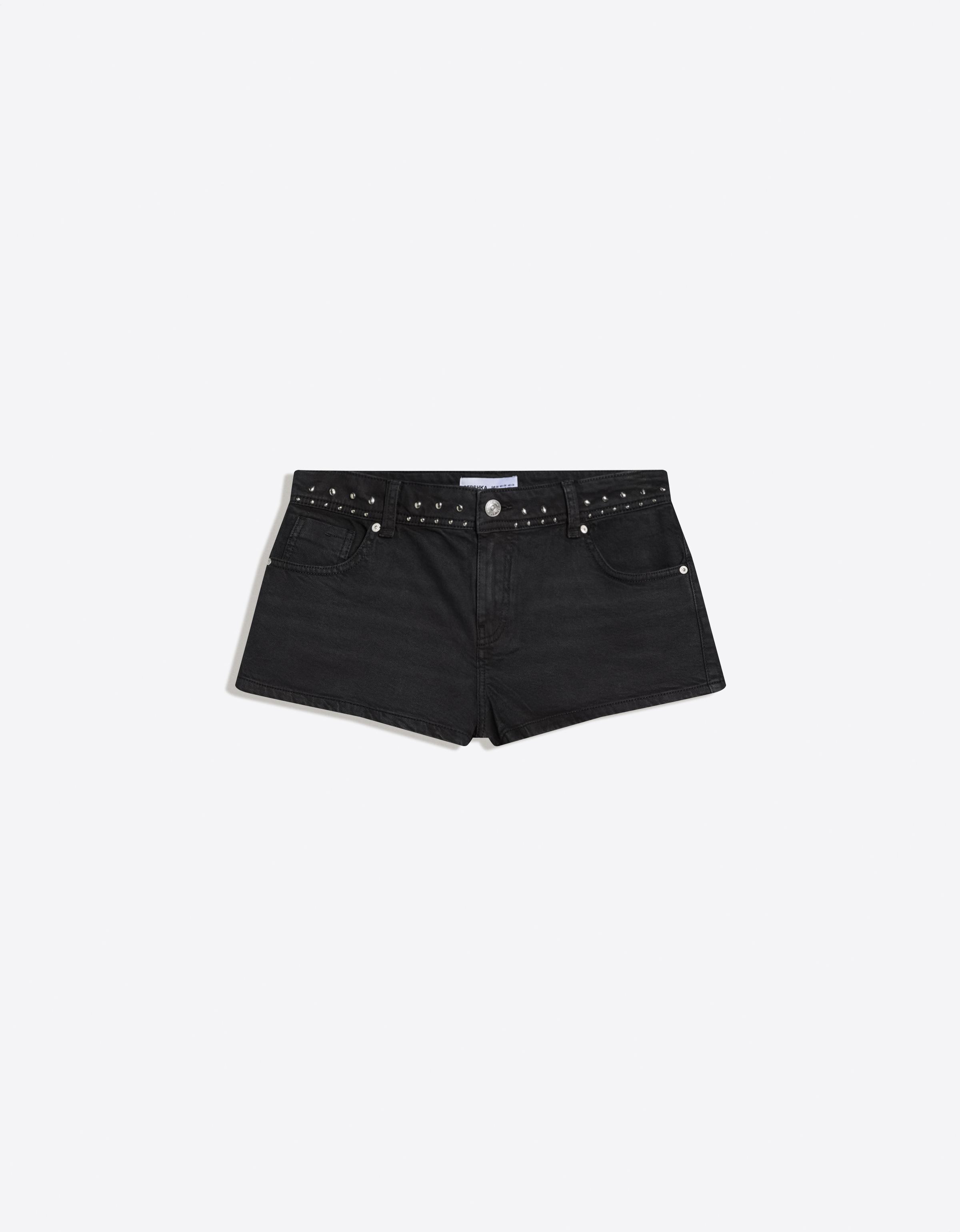 Studded twill shorts