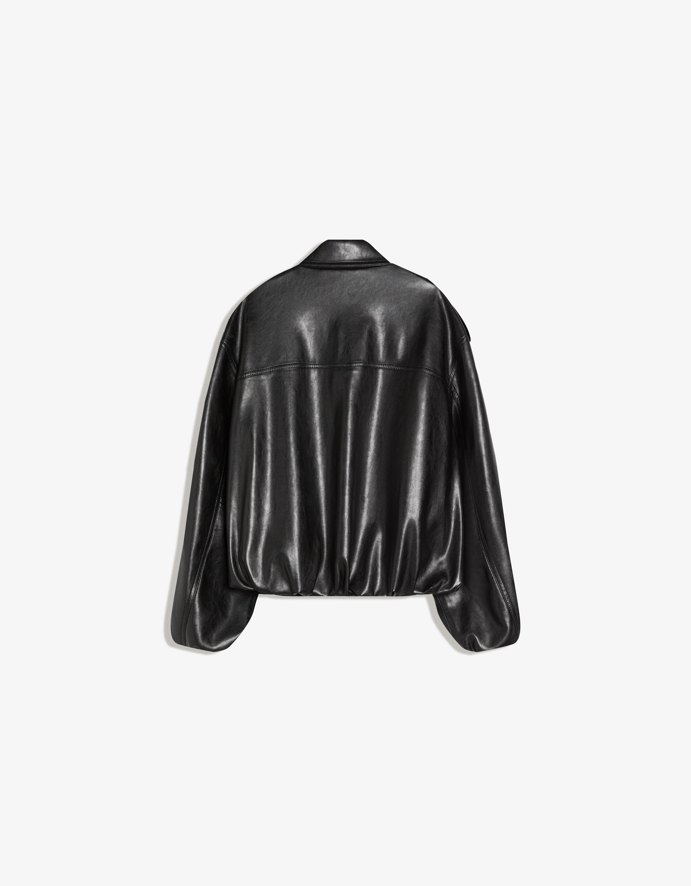 Balloon faux leather jacket - Jackets and trench - Women | Bershka