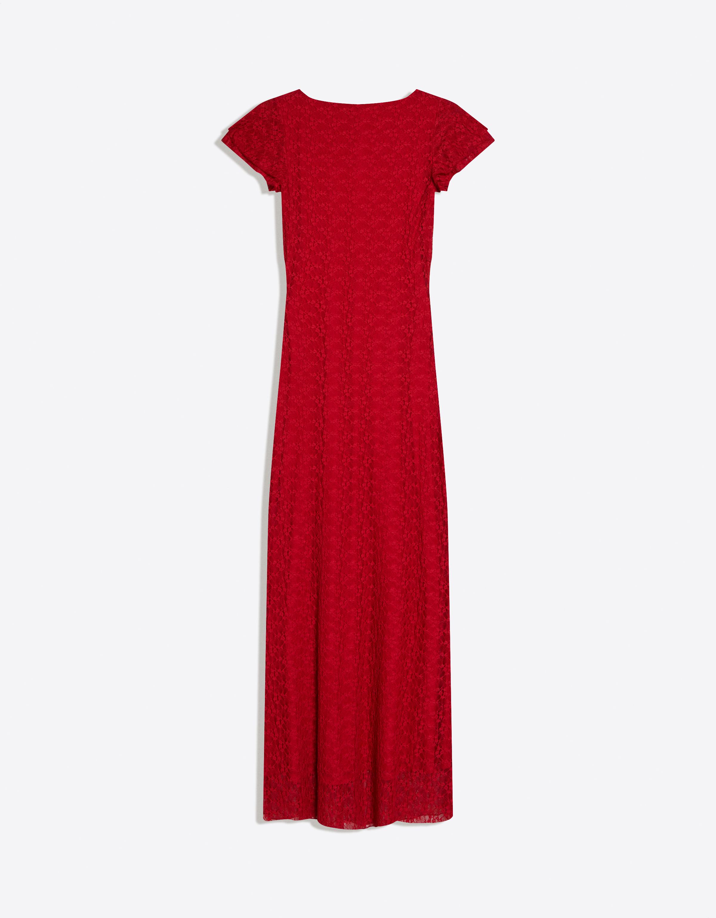 Lace midi dress — Red