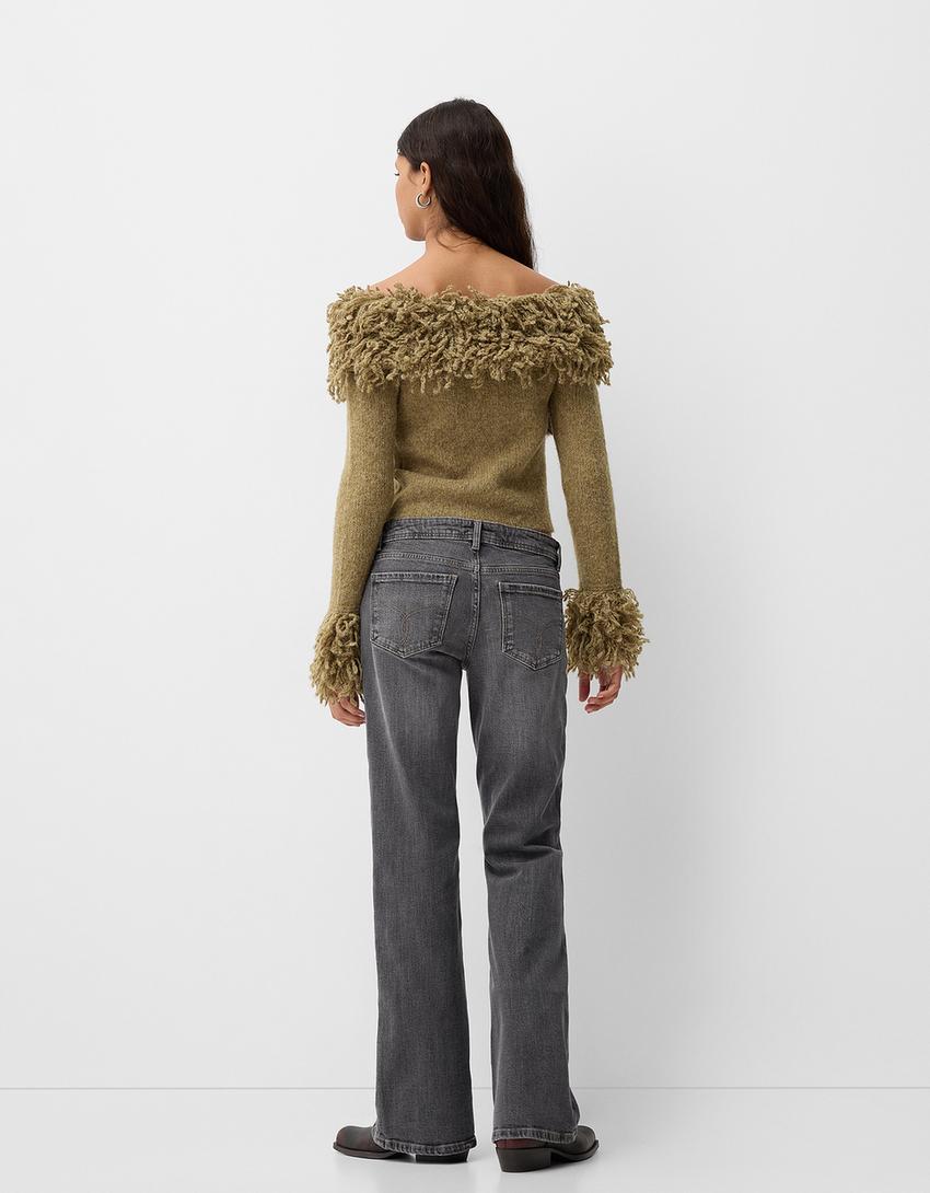 Jeans bootcut low waist-Grigio scuro-2