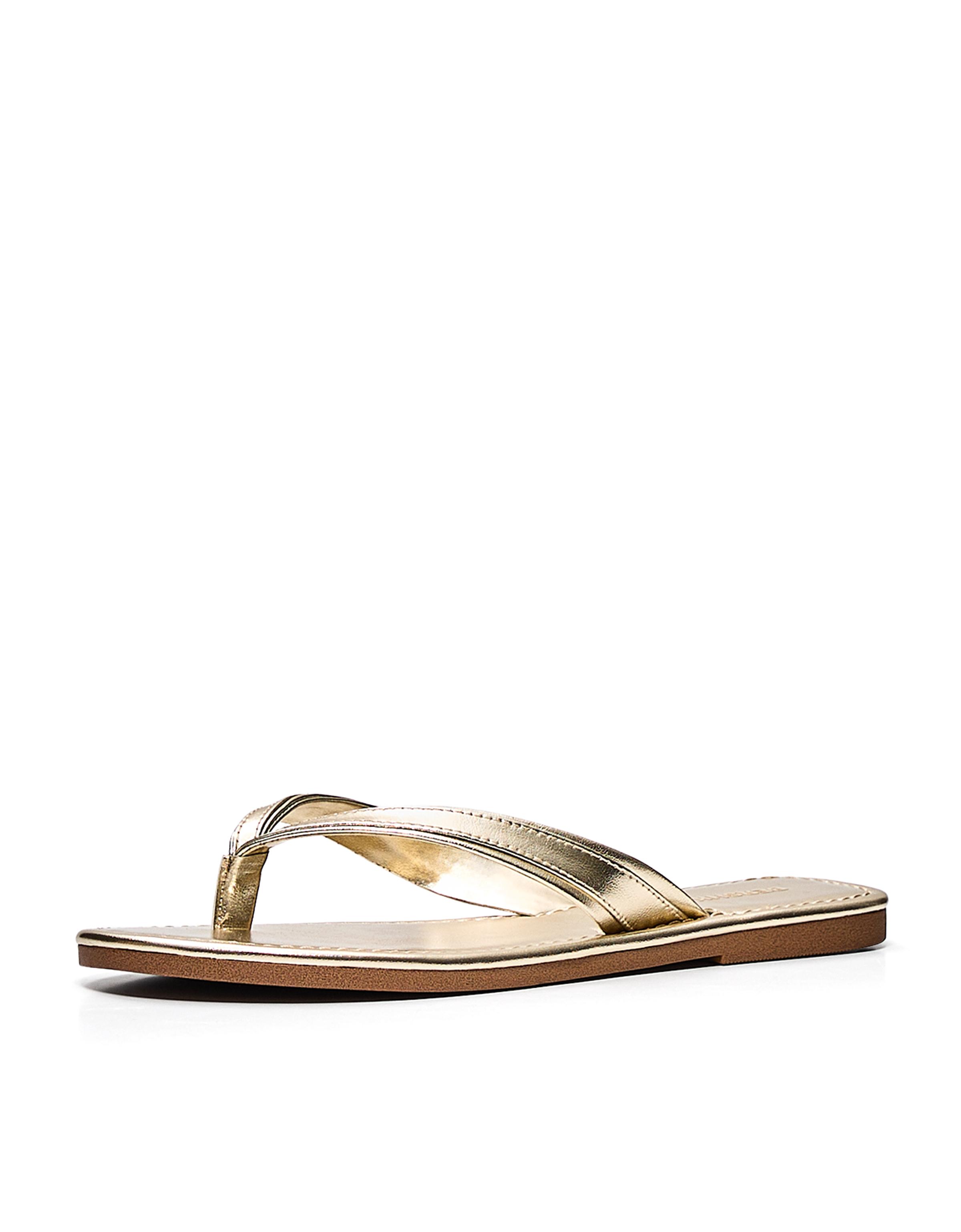 FLAT THONG SANDALS — Gold